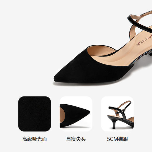 千百度豹纹细高跟时装凉鞋女2026夏季新款包头后空不累脚绝美凉鞋A26288115 商品图3