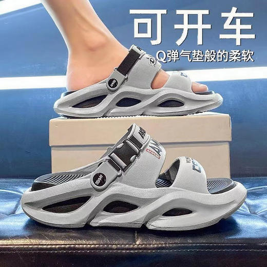 【Q弹气垫般的柔软】夏季多巴胺加厚外穿防滑防臭凉拖鞋情侣运动休闲两用沙滩鞋。ri 商品图0