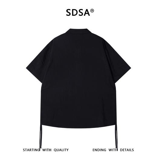 SDSA男装2026新款高贵轻奢下摆抽绳暗纹短袖衬衫宽松翻领休闲上衣 商品图4
