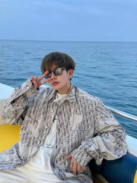 F040723春季新款满印涂鸦水洗牛仔衬衫男女同款休闲上衣外套 商品图14