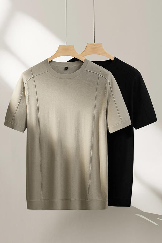 【DPF】大依优型大码男装夏季针织圆领短袖T恤商务休闲运动透气上衣男士 商品图5