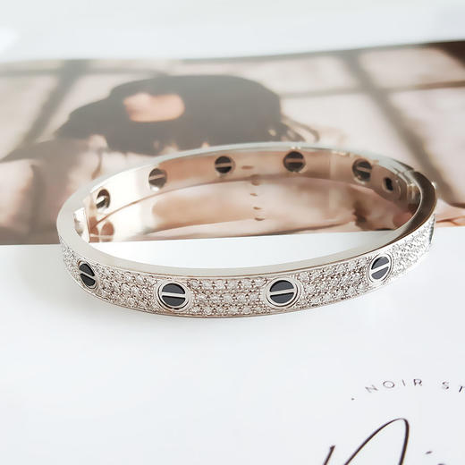 【天然正品】AU750白金经典时尚高定定制款群镶钻石手镯18号（皆取最大值）260326NJS12 商品图2