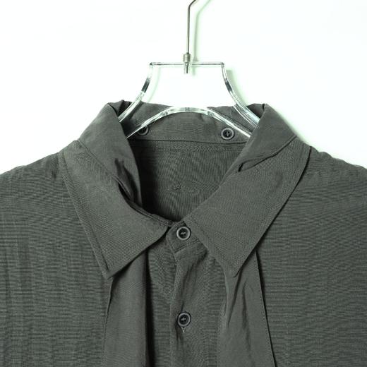 SDSA男装2026新款高贵轻奢小众设计纯色系带翻领短袖衬衫百搭简约 商品图3