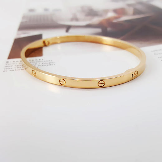 【95新】Cartier卡地亚LOVE系列B607911718K黄金窄版无钻LOVE手镯17号中性款310326HS07 商品图3