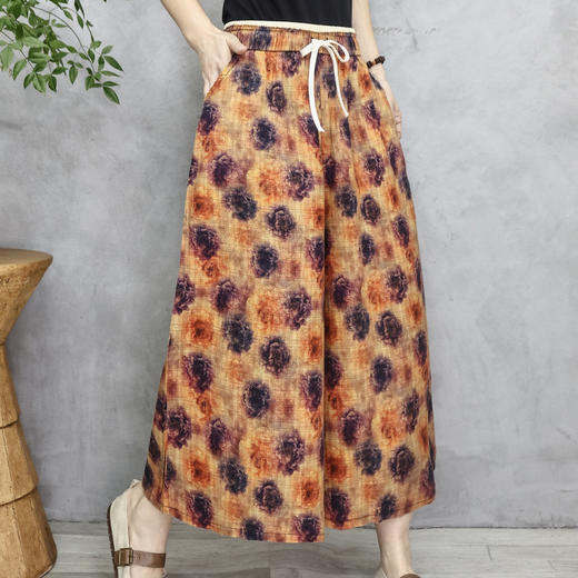 【169元2条】女士春夏洗水棉印花阔腿裤【FD26318】 商品图2