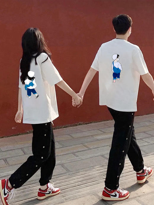 YW买手优选-情侣款100%棉爱心CP字母T恤出游穿搭超火上衣短袖171395203【预售3-5天发货】 商品图14
