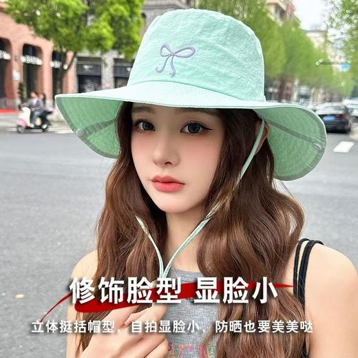 【可爱出片！耐造】可爱少女糖果蝴蝶结渔夫帽夏季轻薄防水速干登山帽出游遮阳防晒帽。xb 商品图0