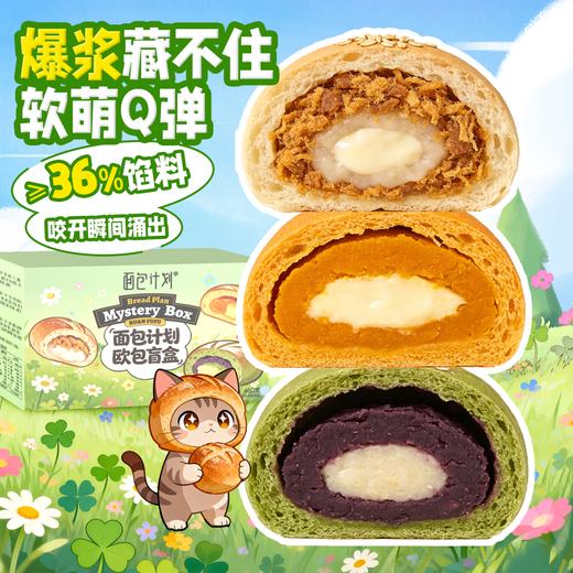 面包计划奶酪欧包 480g/盒（8包）肉松麻薯/橙香南瓜/抹茶紫薯 商品图1