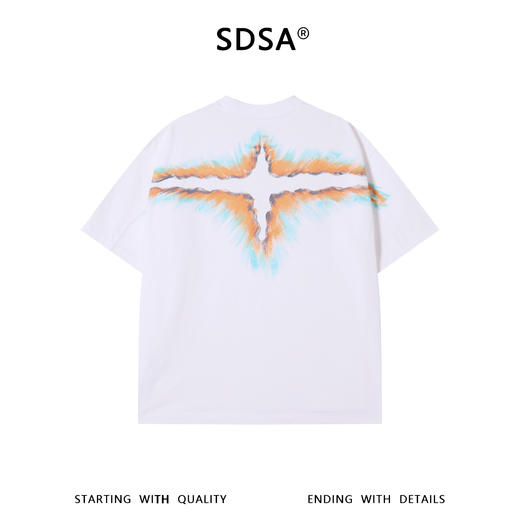 SDSA男装2026新款高贵轻奢小众设计小星芒印花圆领短袖T恤百搭潮 商品图4