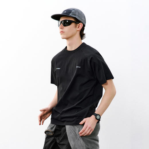 714street夏季凉感速干衣撞色明线休闲运动短袖男白色情侣印花T恤 商品图3