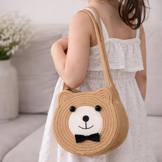 【软萌可爱！小巧无负担】草编包包韩国小众儿童编织包海边度假沙滩包手提篮可爱针织包。xb 商品图1
