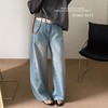 【秒杀】复古时尚 烫钻亮晶晶宽松显瘦弯刀牛仔裤女2026春新款 商品缩略图3