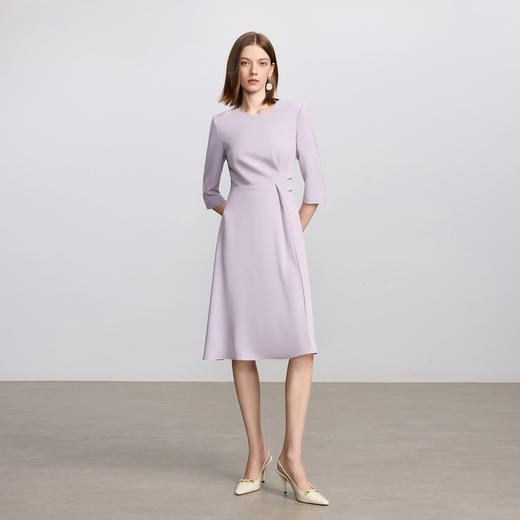 IWY/浪漫紫色连衣裙春季新款收腰显瘦a字裙高端医美工作服Q1432 商品图1