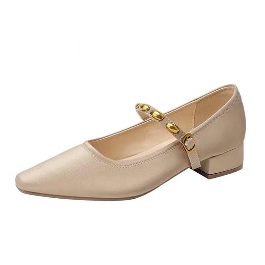 【秒杀】法式玛丽珍鞋女2026新款方头粗跟单鞋真皮浅口一字扣通勤气质女鞋 商品图4