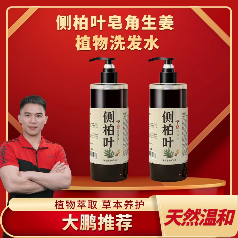 【大鹏】侧柏叶皂角生姜植物洗发水无硅油控油去屑 2瓶装