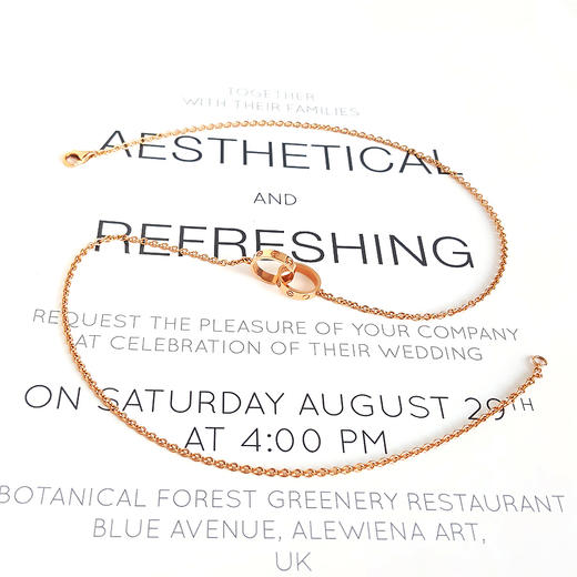 【95新】Cartier卡地亚LOVE系列B7212300玫瑰金双环LOVE项链 链长约44cm女士260326NJT26 商品图5