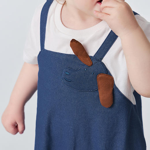 迷你巴拉巴拉婴儿衣服透气可爱假两件宝宝连体衣吸湿速干26夏新款 商品图4