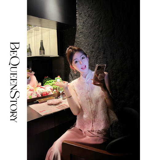 【大货捡漏，不退不换】  【桃枝花酿】时尚百搭100桑蚕丝重工精致珠片绣花马夹轻柔 商品图4