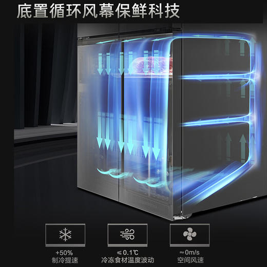 卡萨帝（Casarte）天成系列657升十字门冰箱自动制冰零距离自由嵌入式双系统MSA氮氧保鲜智慧动态除菌 双域变温空间+底置循环风幕保鲜科技657WGCTDAGDXU1 商品图4