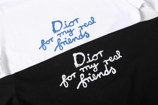 F040715夏季新款双纱面料草写手写刺绣字母印花情侣圆领短袖T恤 商品图7