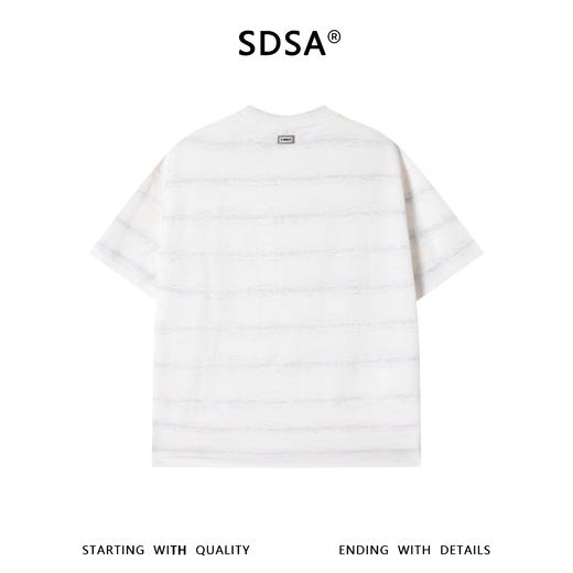 SDSA男装2026新款高贵轻奢韩系扎染条纹刺绣字母圆领短袖T恤百搭 商品图4