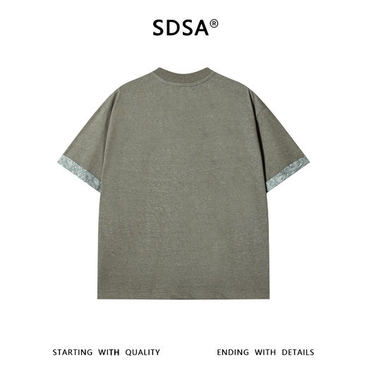 SDSA男装2026新款高贵轻奢设计感圆领短袖T恤袖口腰果花设计百搭 商品图1
