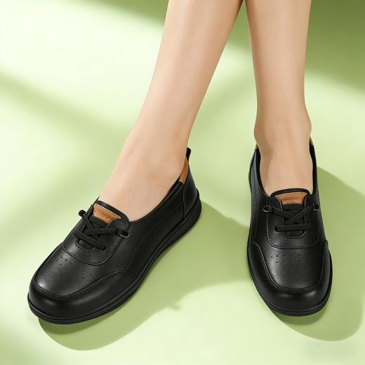 【艾娜达新款一脚蹬皮鞋】质感，颜值在线~   防滑鞋底+精裁设计！ 商品图2