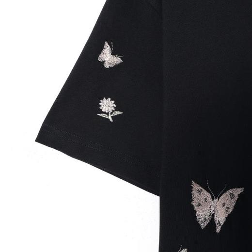 SDSA男装2026新款高贵轻奢国潮撞色蝴蝶刺绣设计圆短袖T恤百搭潮 商品图1