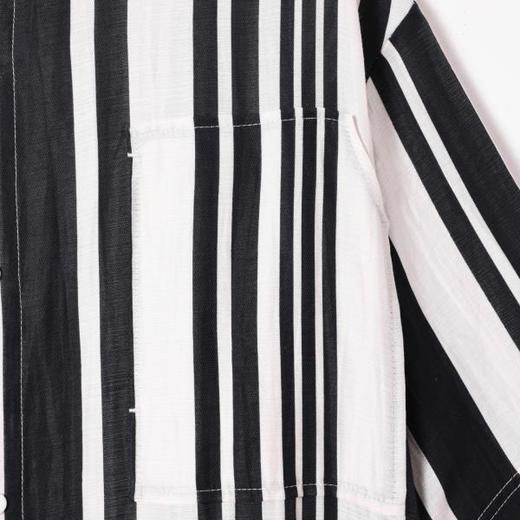 SDSA男装2026新款高贵轻奢简约撞色竖纹立领短袖衬衫百搭时尚上衣 商品图3