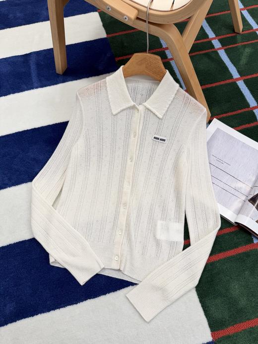 缪缪 最新款 米白色长袖针织开衫 商品图7