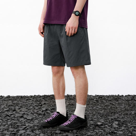 714street休闲立体剪裁打褶短裤男2026夏季防水松紧腰宽松直筒裤 商品图1