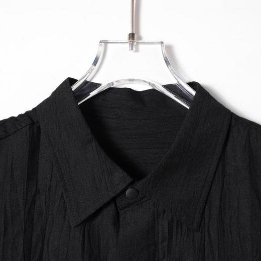 SDSA男装2026新款高贵轻奢日系纯色双口袋褶皱短袖衬衫百搭时尚 商品图4