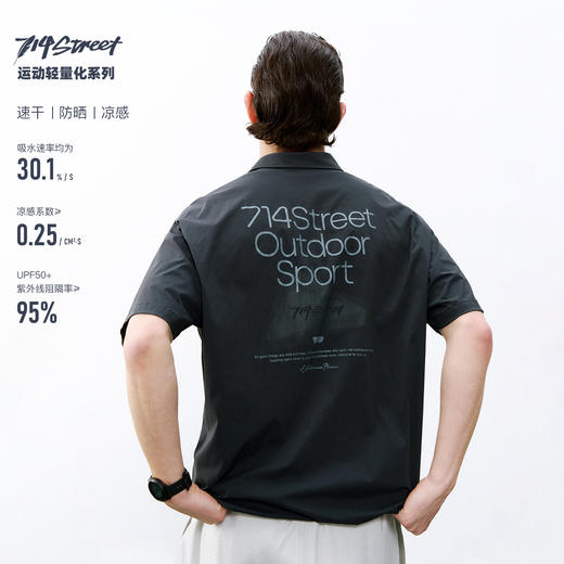 714street户外防晒速干印花短袖T恤2026夏季潮牌轻薄凉感POLO衫男 商品图0