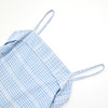 西遇法式方领吊带连衣裙女2026夏季新蓝白格纹收腰大摆度假风长裙E0060261 商品缩略图5