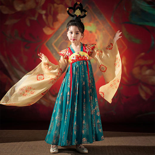 【团购】【瑶卿】苏城纪敦煌系列女童襦裙汉服SL3095（长袖） 商品图4