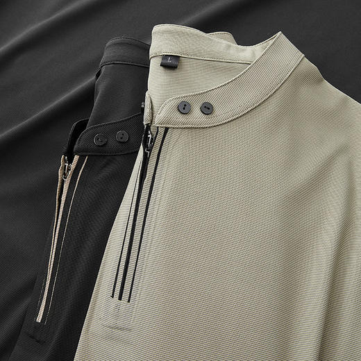 【DPF】大依优型大码男装夏季立领半拉链短袖T恤宽松舒适透气短袖上衣 商品图4