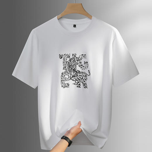 【DPF】大依优型大码男装夏季圆领短袖T恤棉质印花休闲舒适宽松短袖上衣 商品图1