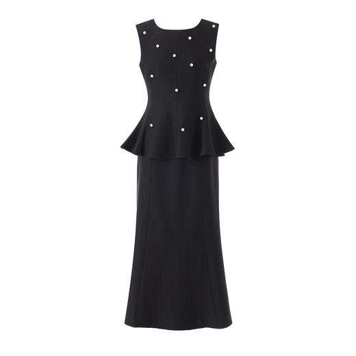 「高货wl」全新升级【铂金会员431/天猫579/差价148】(99046)洛诗琳2026气质名媛风钉珠无袖上衣+中长款半身裙两件套 商品图4