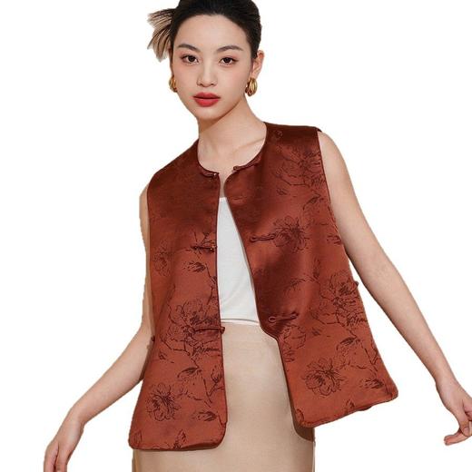 醋酸提花马甲高货唐装背心外搭坎肩LHS-MC01 商品图4
