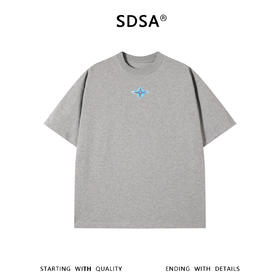 SDSA男装2026新款高贵轻奢小众设计小星芒印花圆领短袖T恤百搭潮
