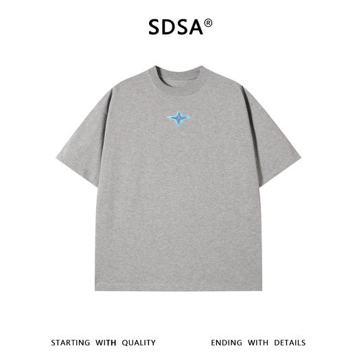 SDSA男装2026新款高贵轻奢小众设计小星芒印花圆领短袖T恤百搭潮 商品图0