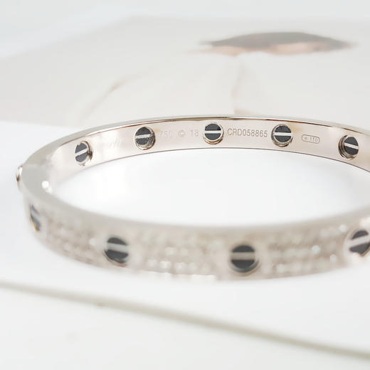 【天然正品】AU750白金经典时尚高定定制款群镶钻石手镯18号（皆取最大值）260326NJS12 商品图5