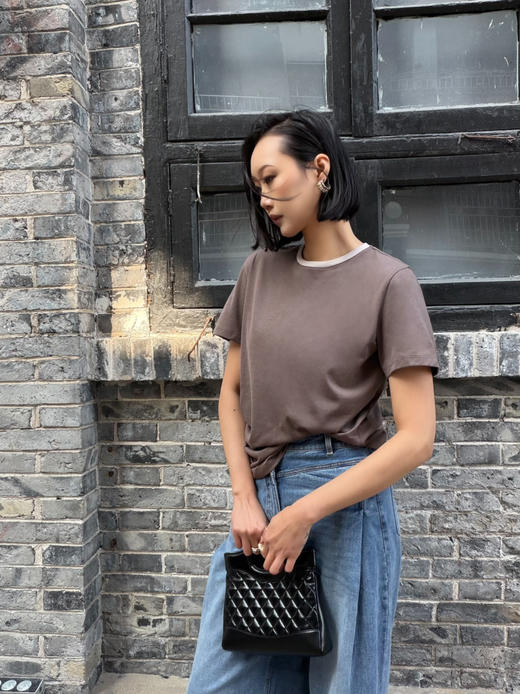 【丝麻之美】噢蜜ooomeooo腰部收褶遮肉显瘦T“送真丝丝巾” 商品图4