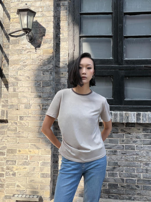 【丝麻之美】噢蜜ooomeooo腰部收褶遮肉显瘦T“送真丝丝巾” 商品图6