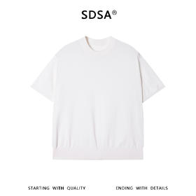 SDSA男装2026新款高贵轻奢老钱风纯色针织圆领短袖T恤百搭时尚