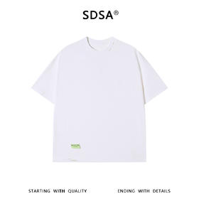 SDSA男装2026新款高贵轻奢韩系简约纯色小标设计短袖T恤百搭上衣