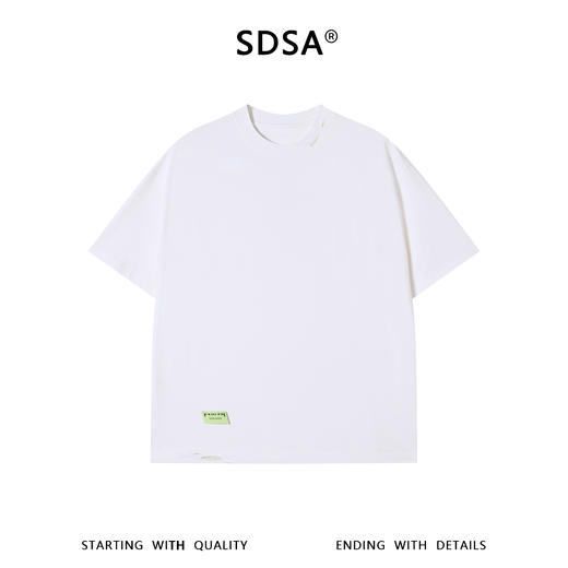 SDSA男装2026新款高贵轻奢韩系简约纯色小标设计短袖T恤百搭上衣 商品图0