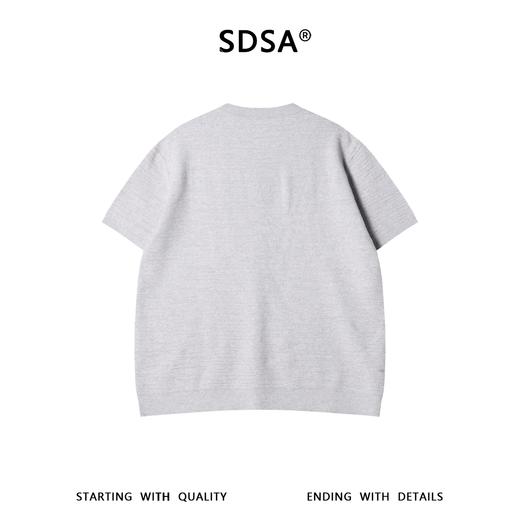 SDSA男装2026新款轻奢老钱风简约纯色提花针织圆领短袖T恤百搭 商品图4
