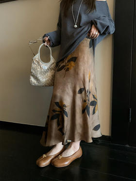 新中式清冷感金枝玉叶禅意显瘦鱼尾半裙