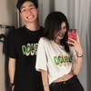 YW买手优选-情侣款100%棉爱心CP字母T恤出游穿搭超火上衣短袖171395203【预售3-5天发货】 商品缩略图1